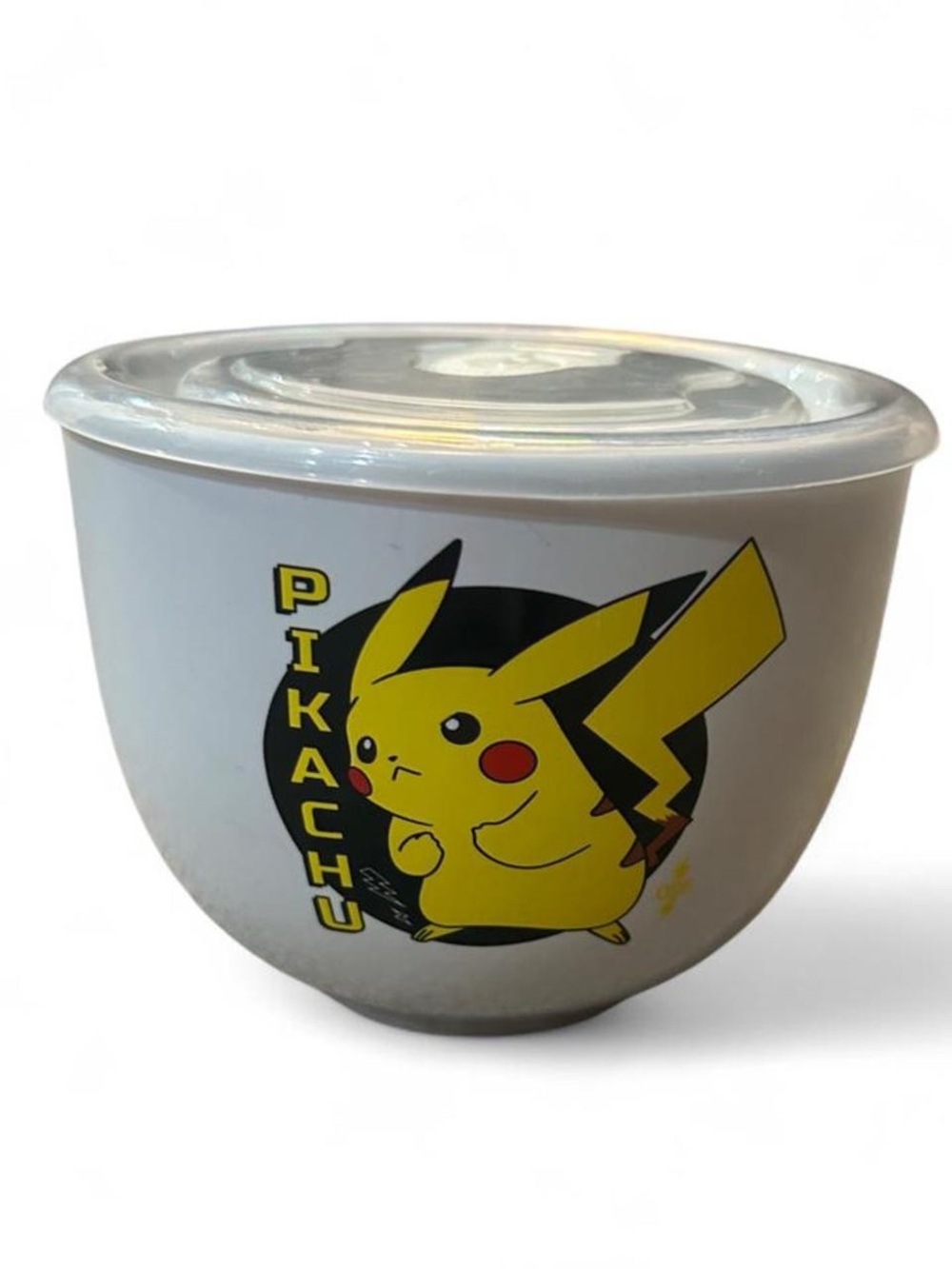 Pokémon Pikachu Ceramic Ramen Bowl 20 oz With Vented Lid Silver Buffalo - READ